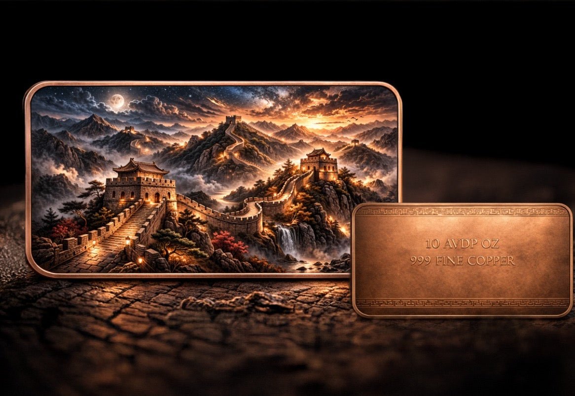 Great Wall of China 10oz Copper Bar