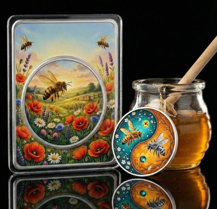 2026 Ultimate Honeybees 1oz Copper Round with Crystal Inserts
