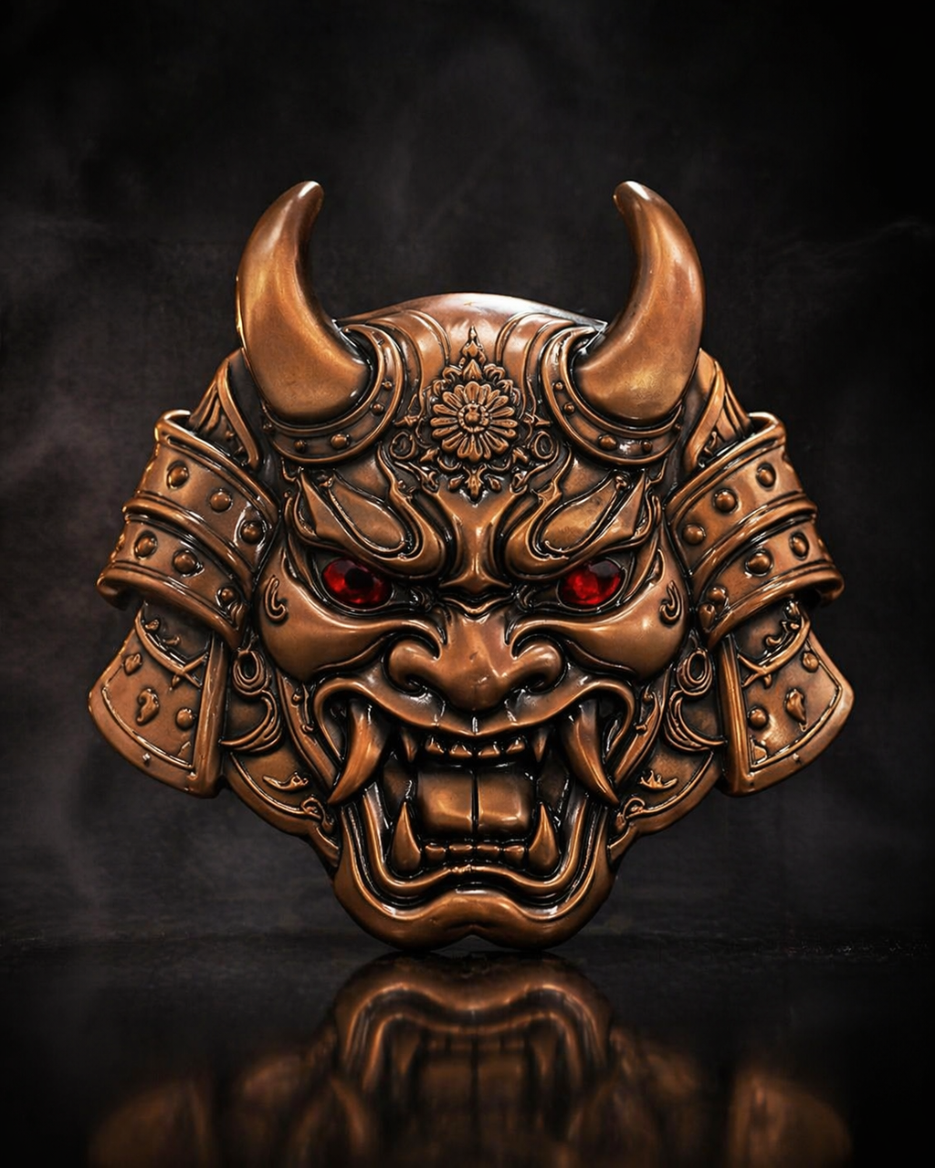 Japanese Oni Demon Mask 5oz Copper