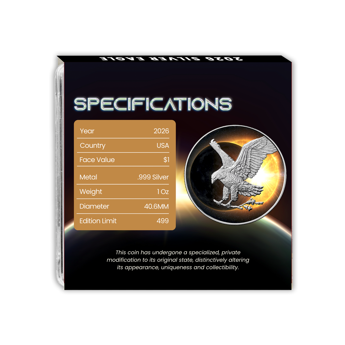 2026 U.S. Silver Eagle - Solar Eclipse Edition 1 oz