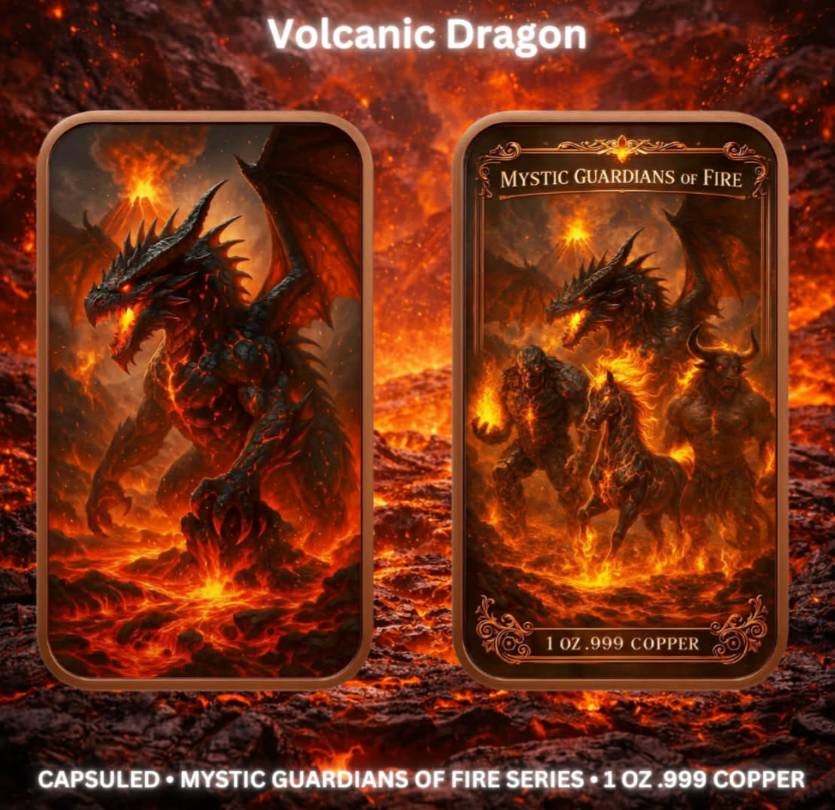 Mystic Guardians of Fire 4x 1oz Copper Bars