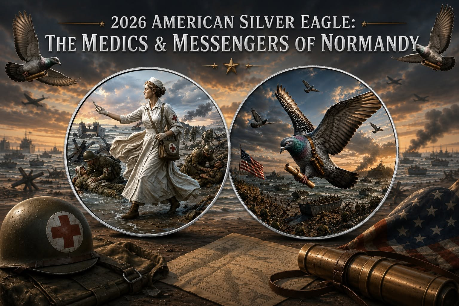 2026 U.S. Eagle The Medics & Messengers of Normandy Edition 1 oz Silver Coin