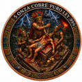 Aztec Sacrifice 5 oz Copper Medal