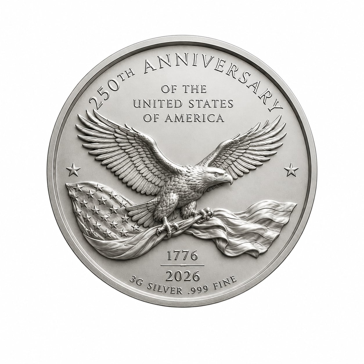 2026 250 Years of Liberty & Freedom 3g Silver Medal