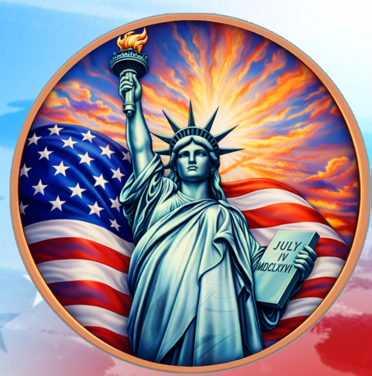 Sunset Liberty Colorized 1 oz Copper Round