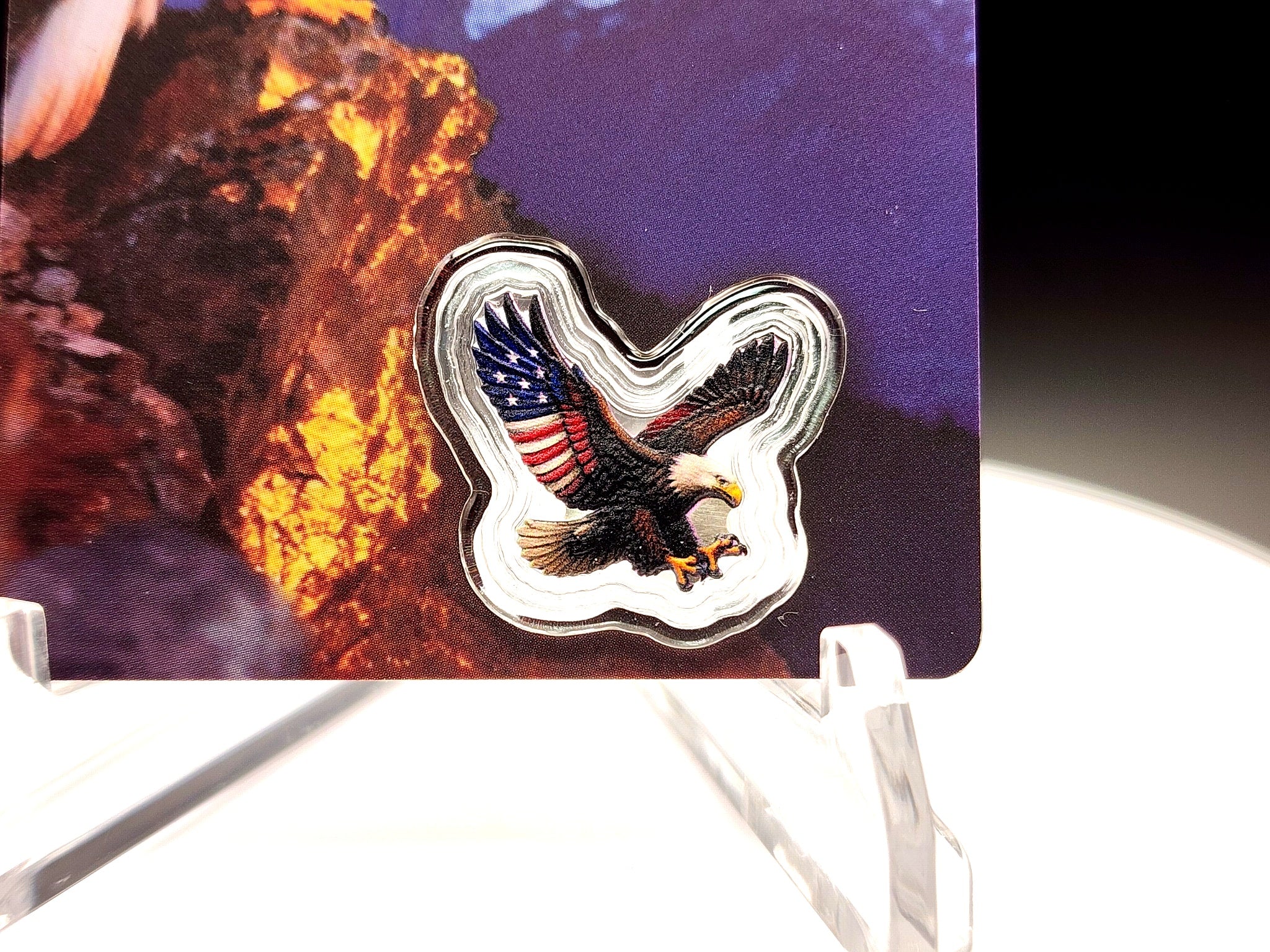 2026 Colorized American Eagle 1g .999 Fine Silver in Assay Card
