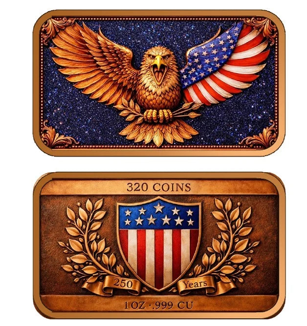 250th Anniversary Eagle in pouch 1oz .999 Copper