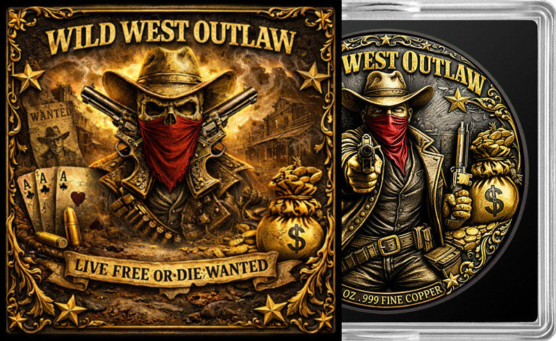 Wild West Outlaw 1 oz Copper Round
