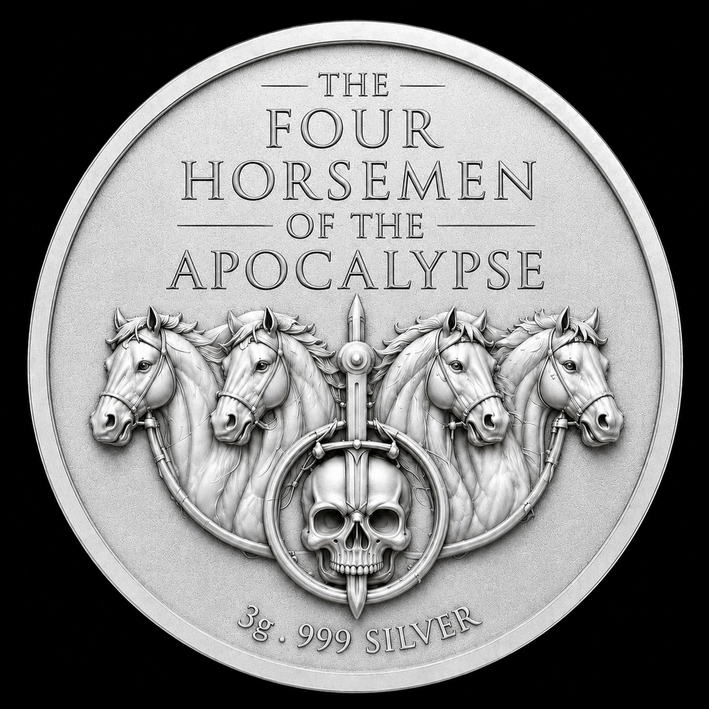 The Four Horsemen of the Apocalypse 4 x 3g Silver Medal Set