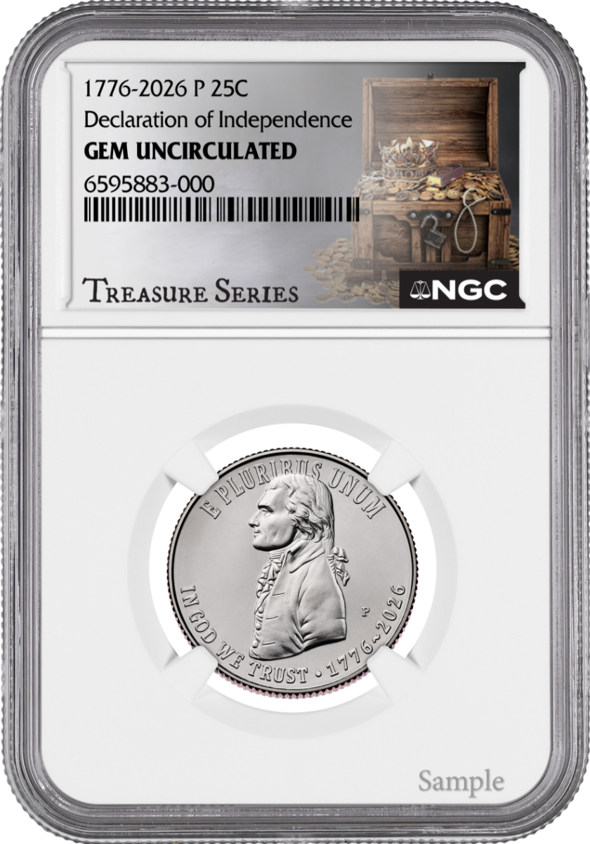 2026-P NGC GEM UNC U.S. Declaration of Independence Quarter | Treasure Series