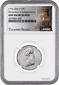 2026-P NGC GEM UNC U.S. Declaration of Independence Quarter | Treasure Series