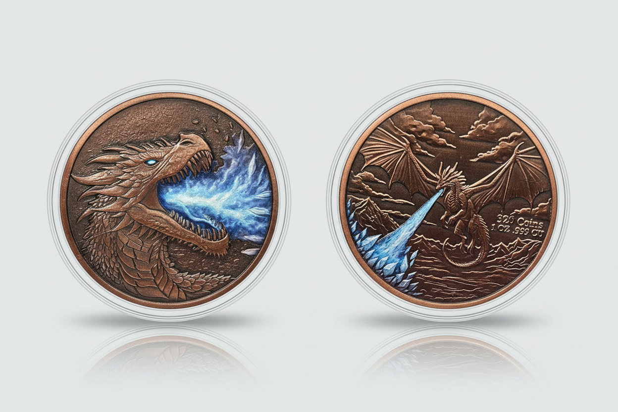 320Coins Exclusive Ice Dragon 1oz Copper Round