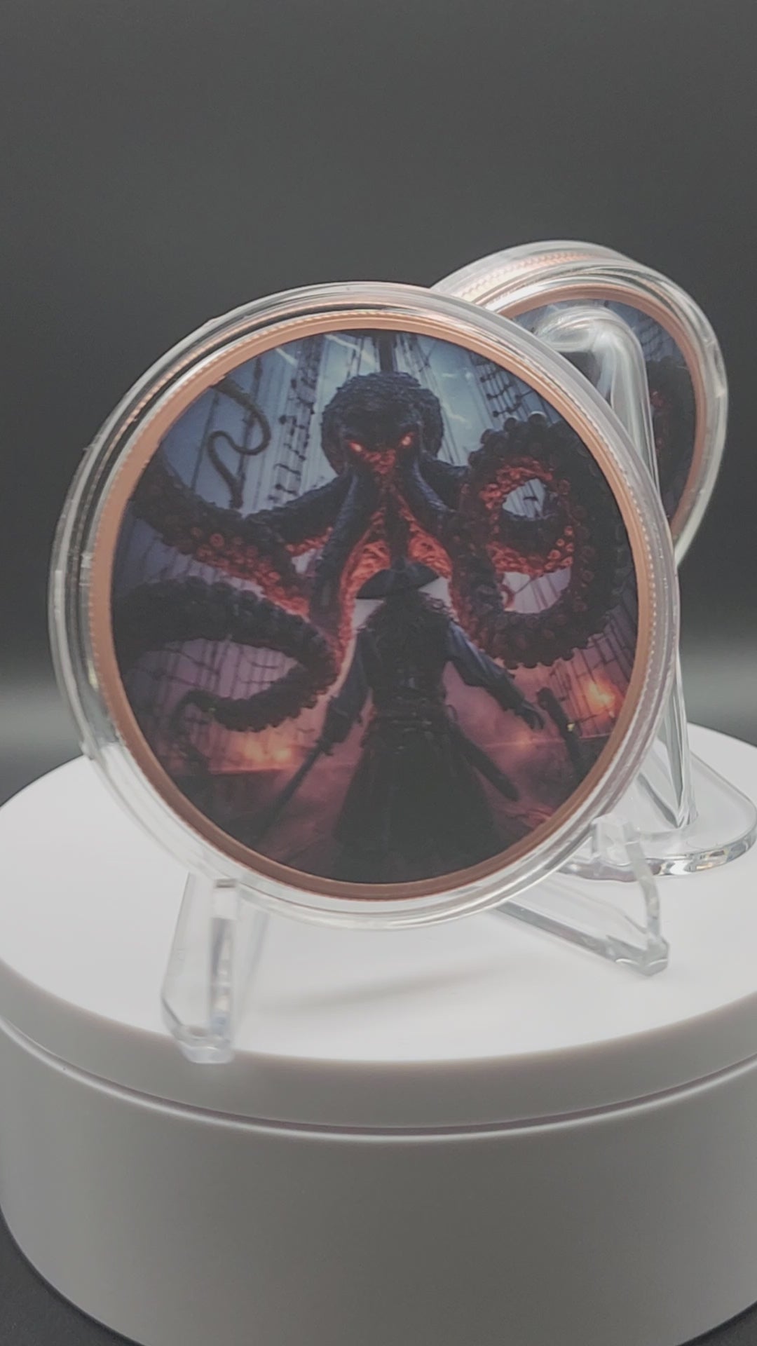 Captain Blackbeard vs Kraken 5oz Copper Round
