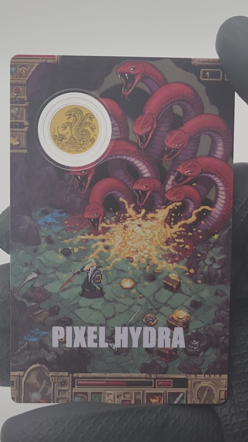 2026 Liberia Pixel Hydra 1/1000 oz Gold Coin in Card