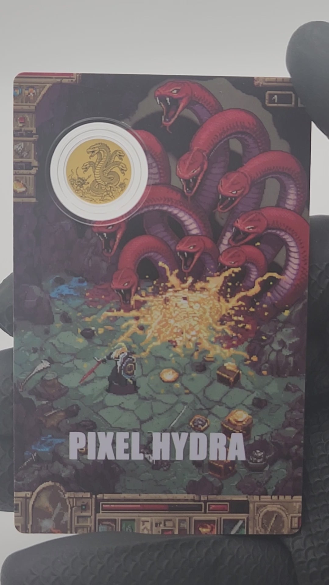 2026 Liberia Pixel Hydra 1/1000 oz Gold Coin in Card