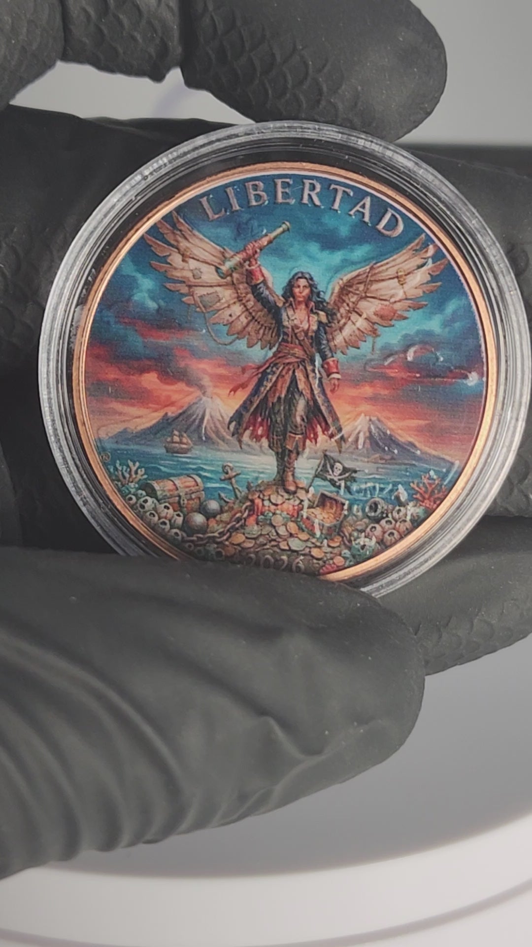 2026 Mexico Libertad Doña the Pirate Angel 1 oz Copper Round