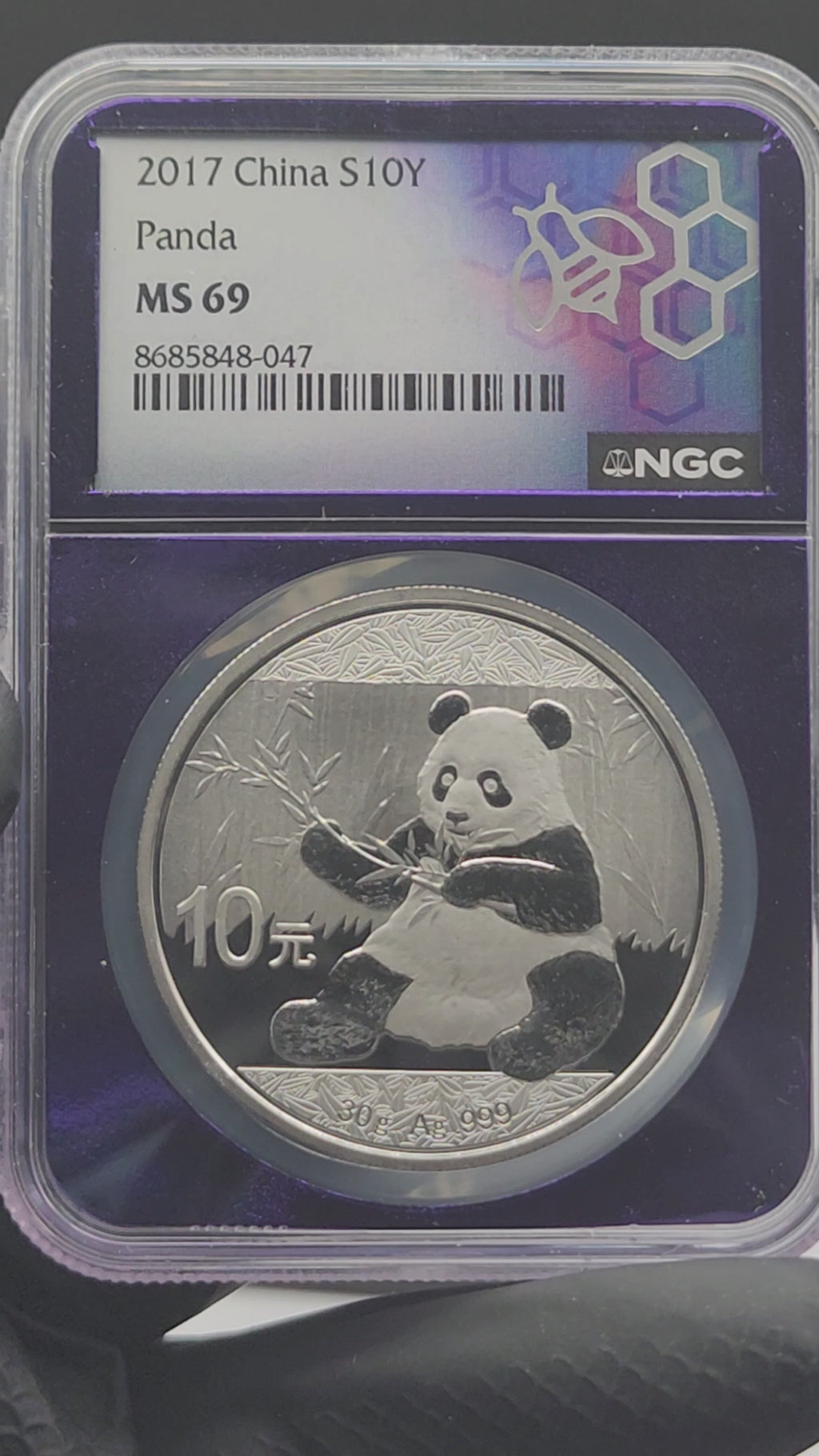 2017 China Silver Panda 30g NGC MS69