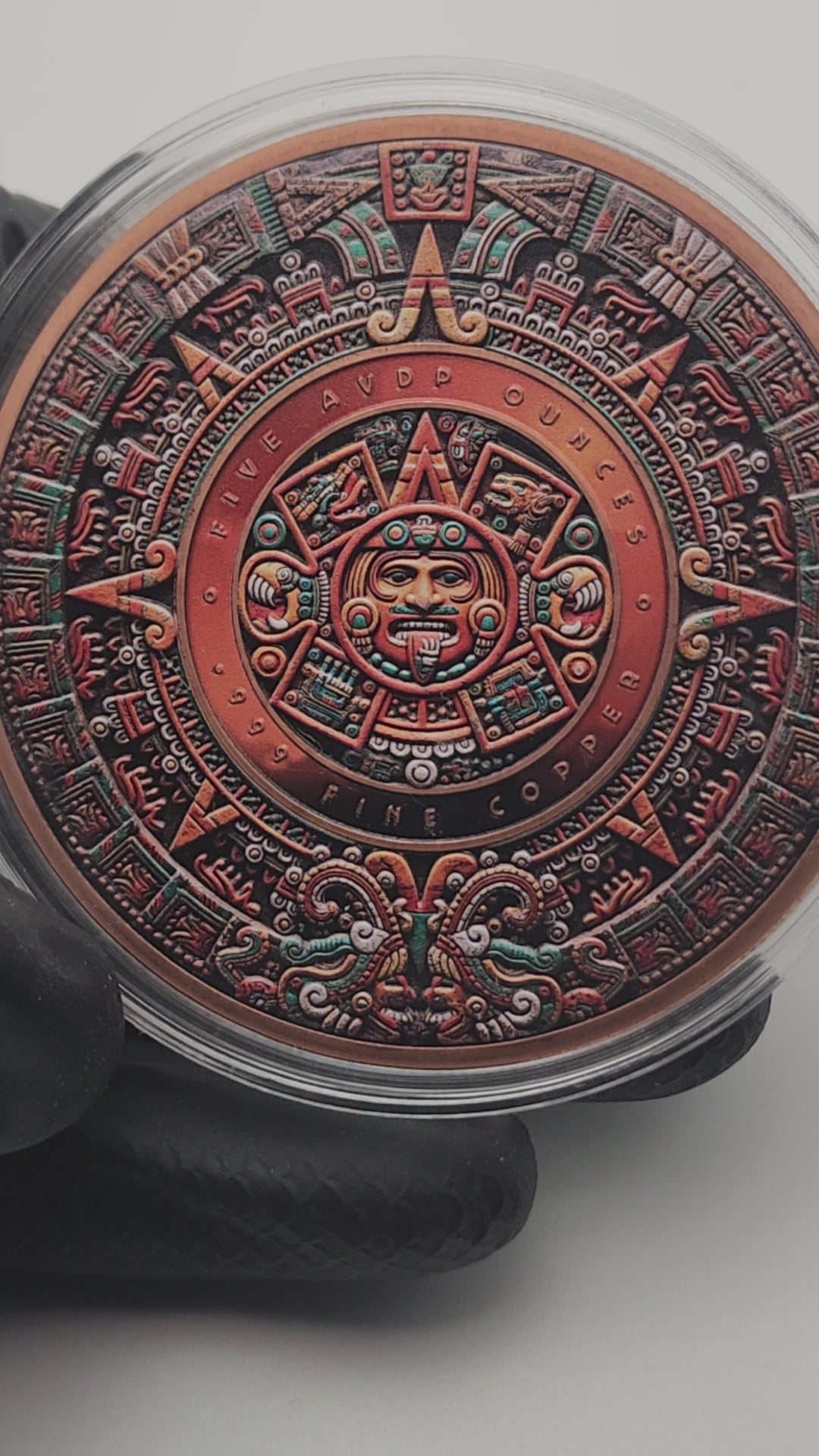 Aztec Moon Angel Colorized 5 oz Copper Round