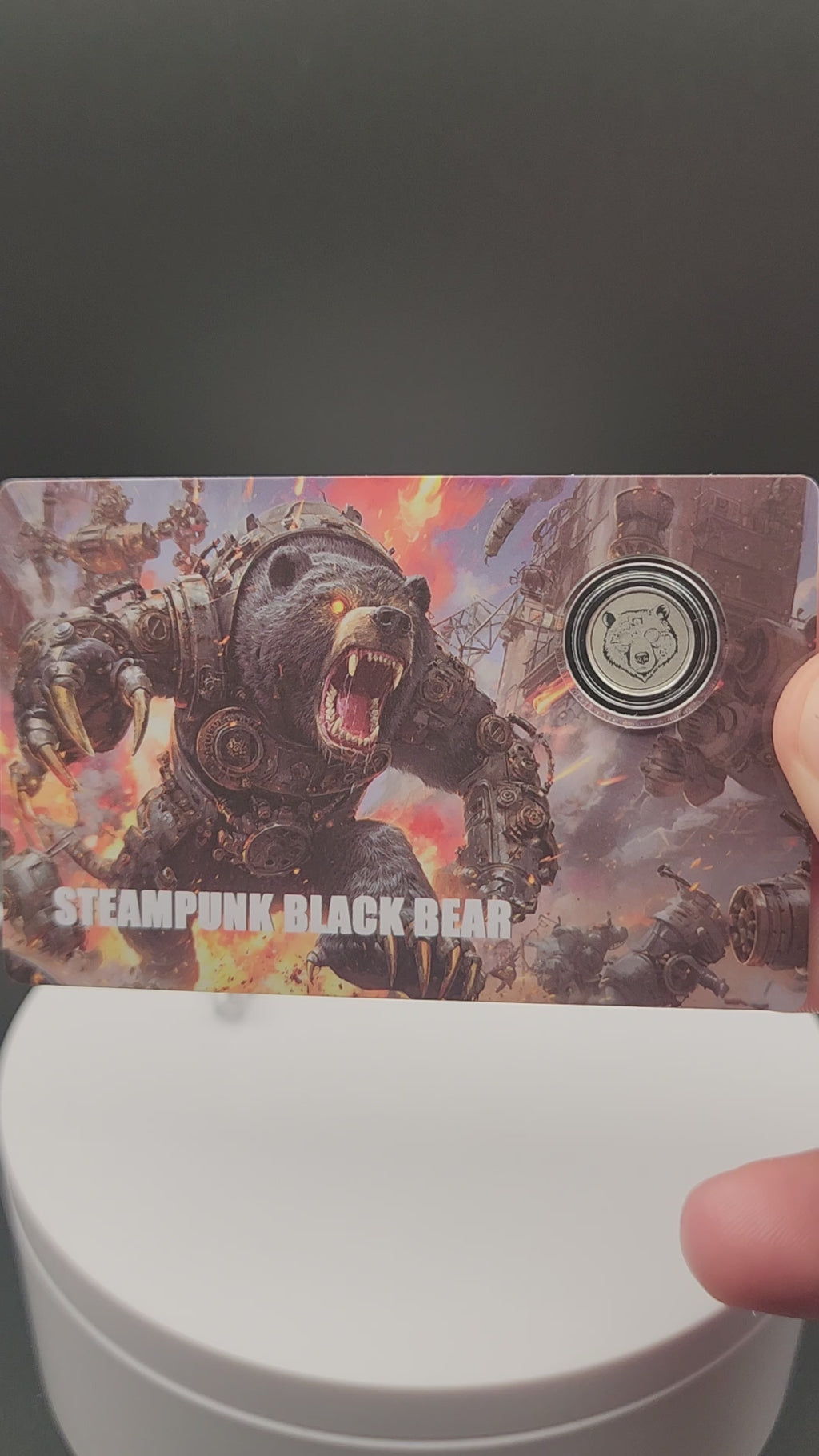 2026 Liberia Steampunk Black Bear 1/1000 oz Platinum Coin in Card