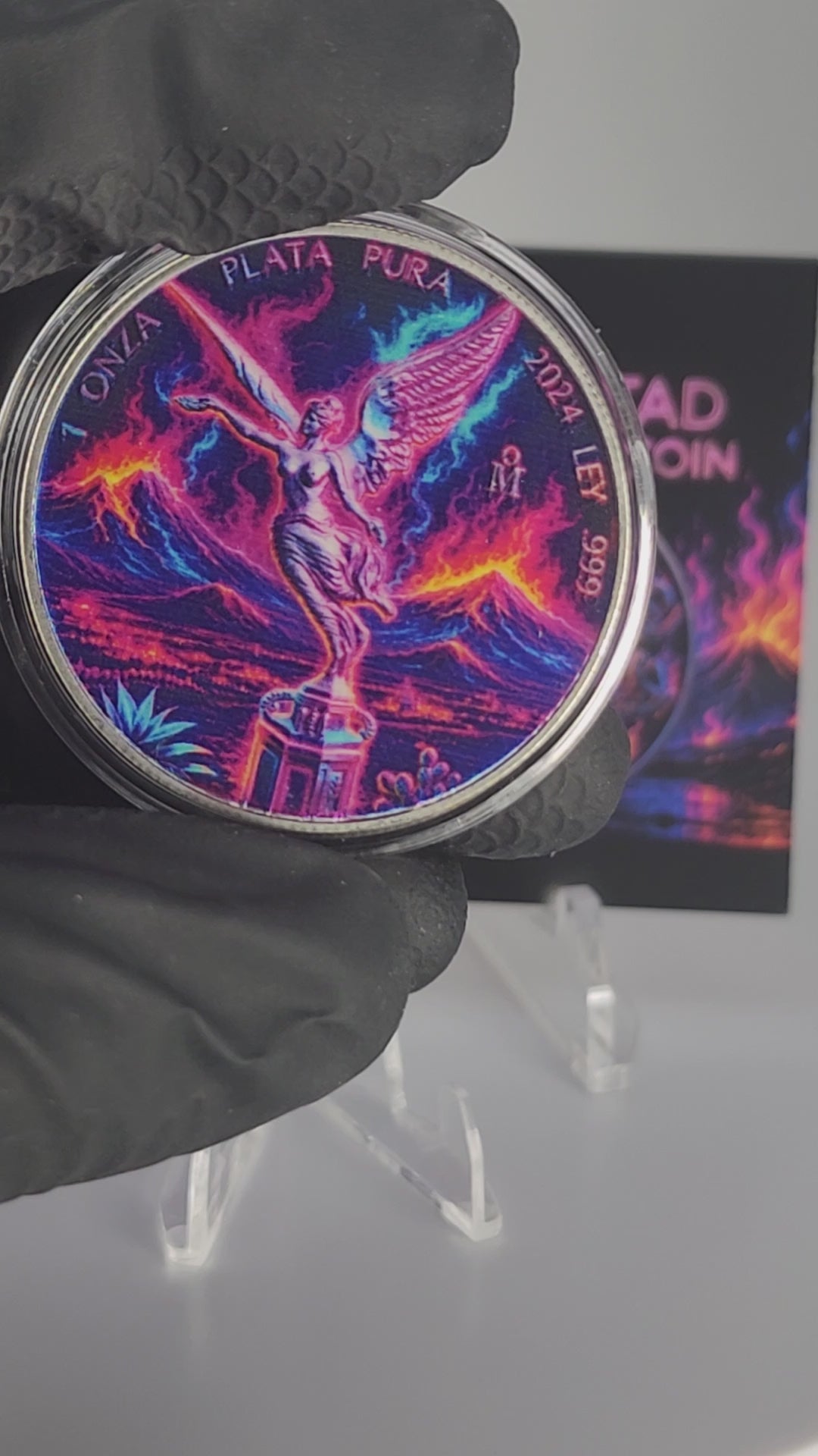 2024 Mexico Libertad Neon Flames Edition 1 oz Silver Coin