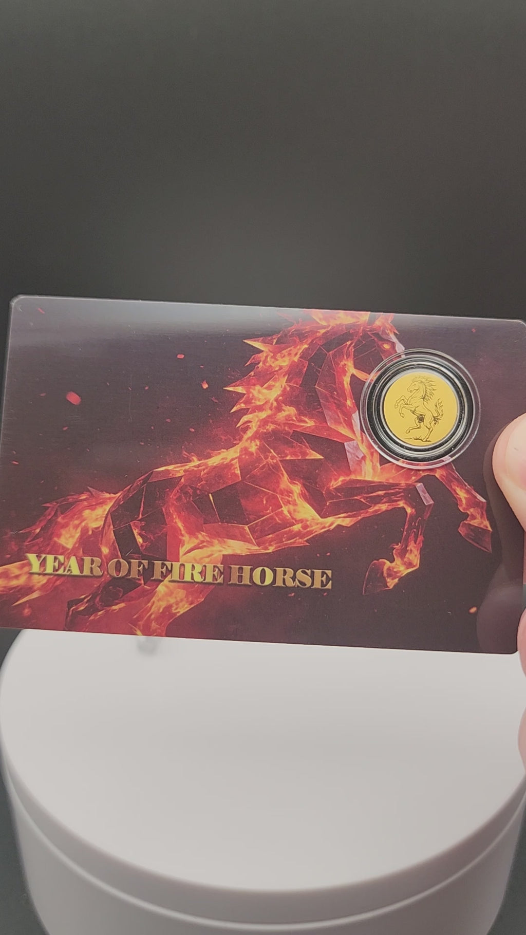 1/1000 oz Gold Year of the Fire Horse 2026 Liberia .9999 Gold Coin in Card