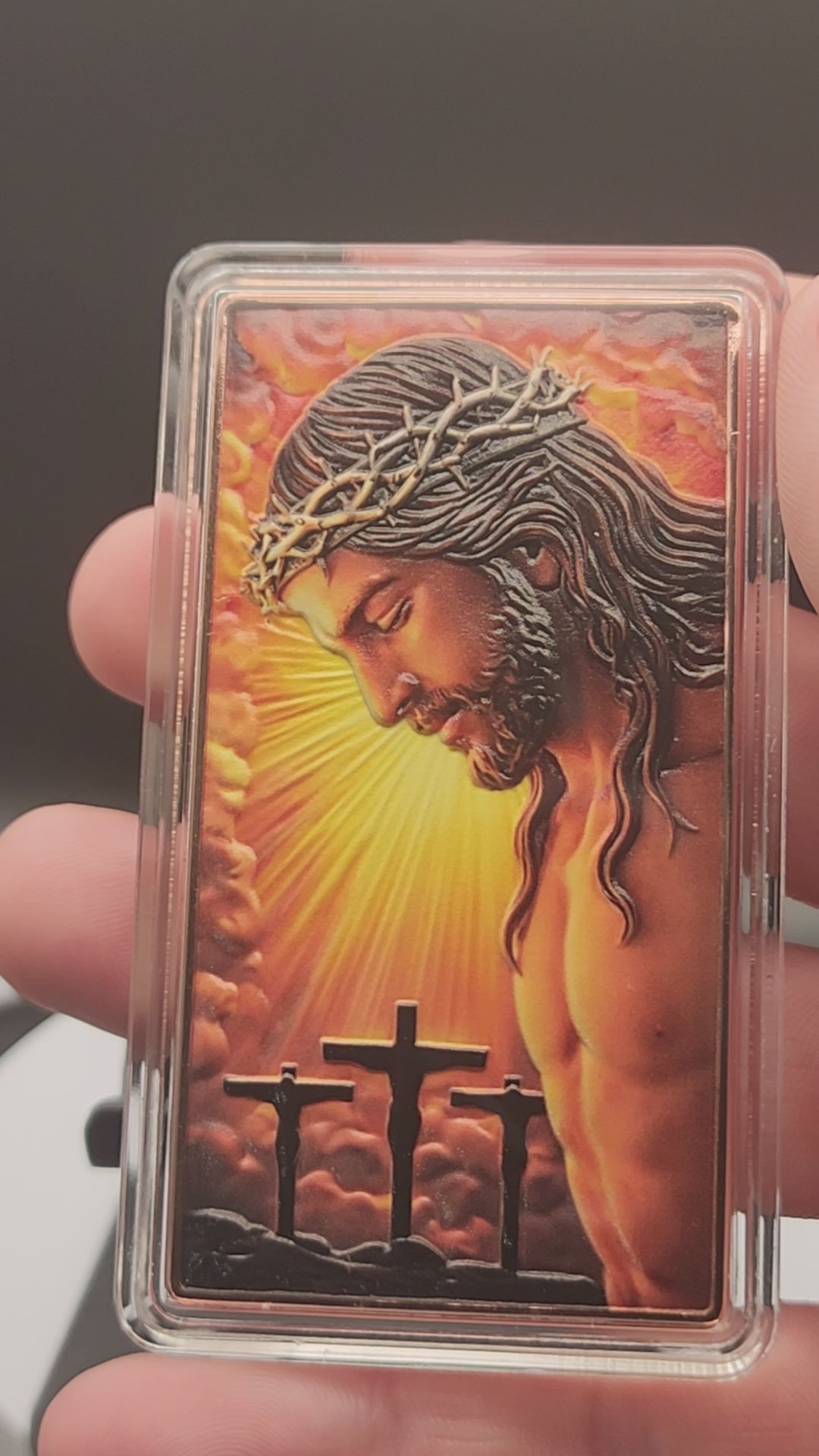 Jesus - He is Risen Colorized 5 oz Copper Bar