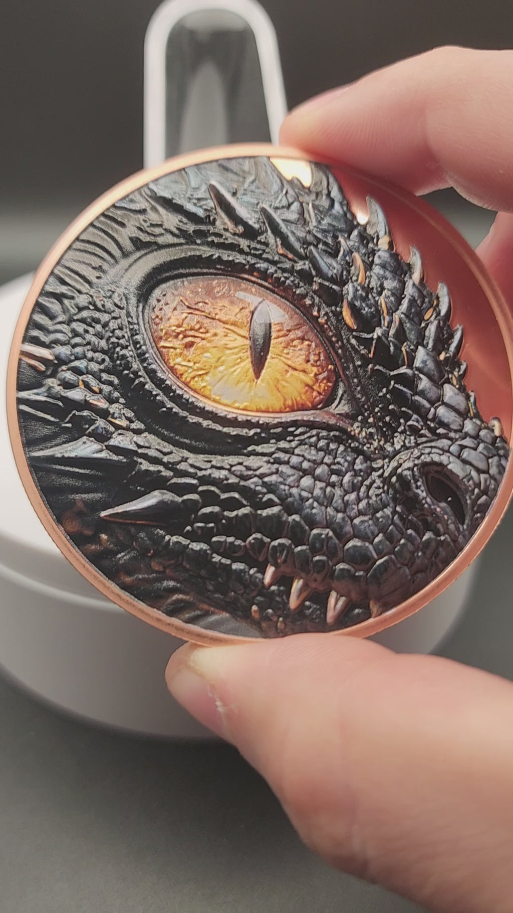 2026 Dragon Lore 5oz Copper .999 Hi Relief Colorized Medal in Capsule