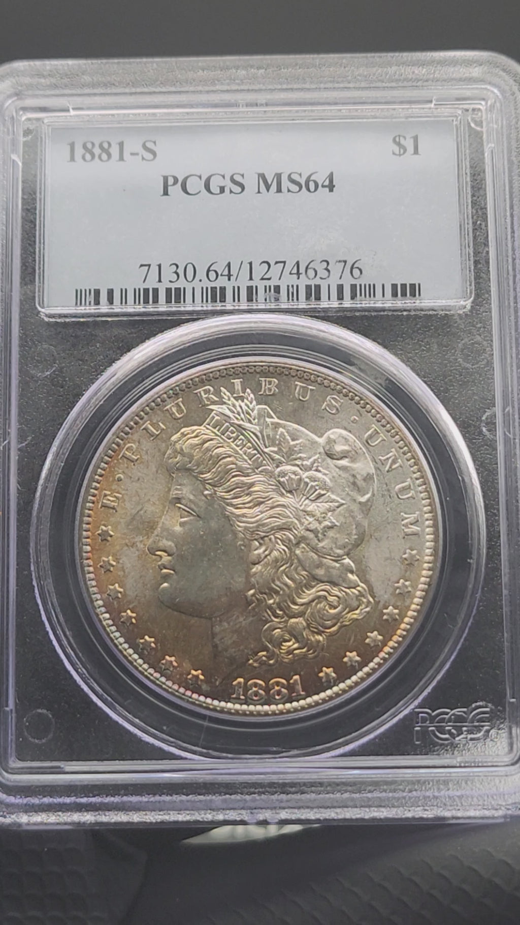 1881-S Morgan Silver Dollar PCGS MS64 Toned