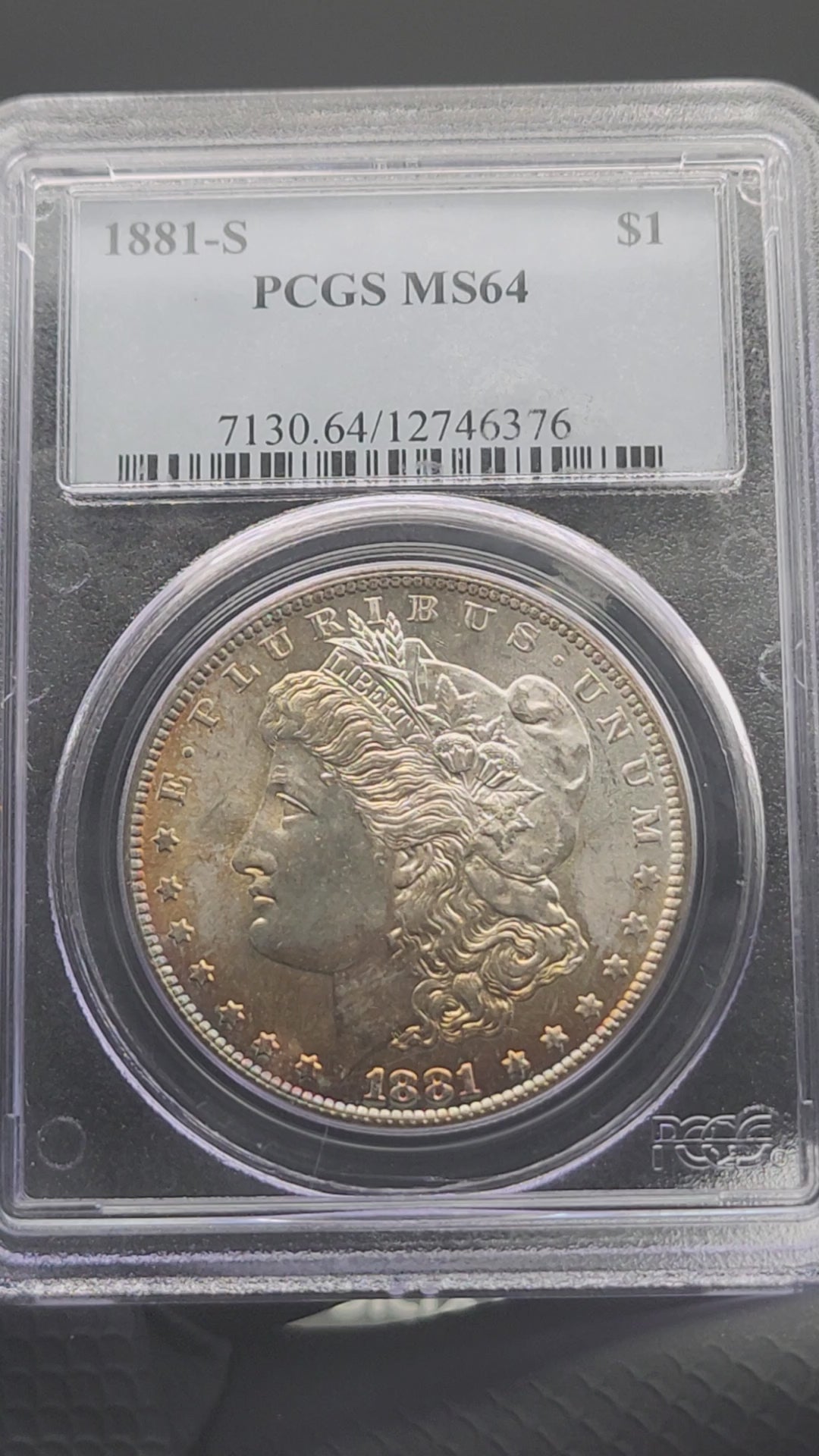 1881-S Morgan Silver Dollar PCGS MS64 Toned