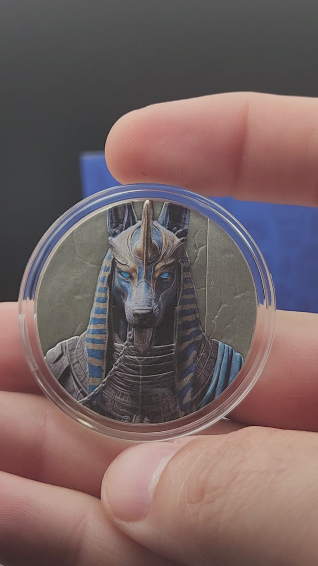 2026 Liberia Egyptian Heritage Anubis Antiqued UHR 1 oz Silver Coin