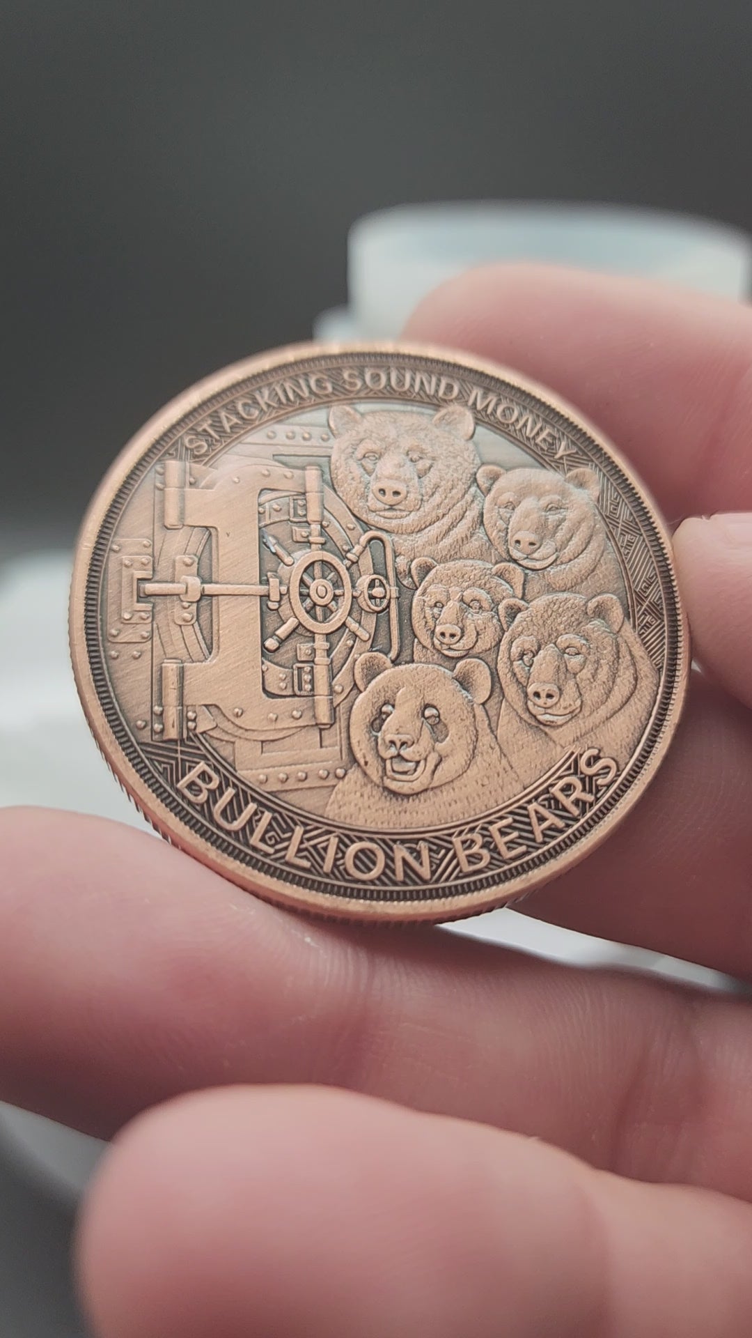 FULL TUBE 1 oz Copper .999 Stackers Bullion Bears - Black Bear