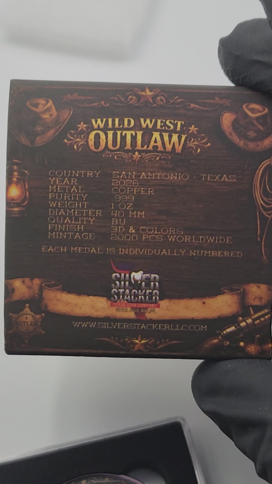 Wild West Outlaw 1 oz Copper Round | Silver Stacker LLC Exclusive