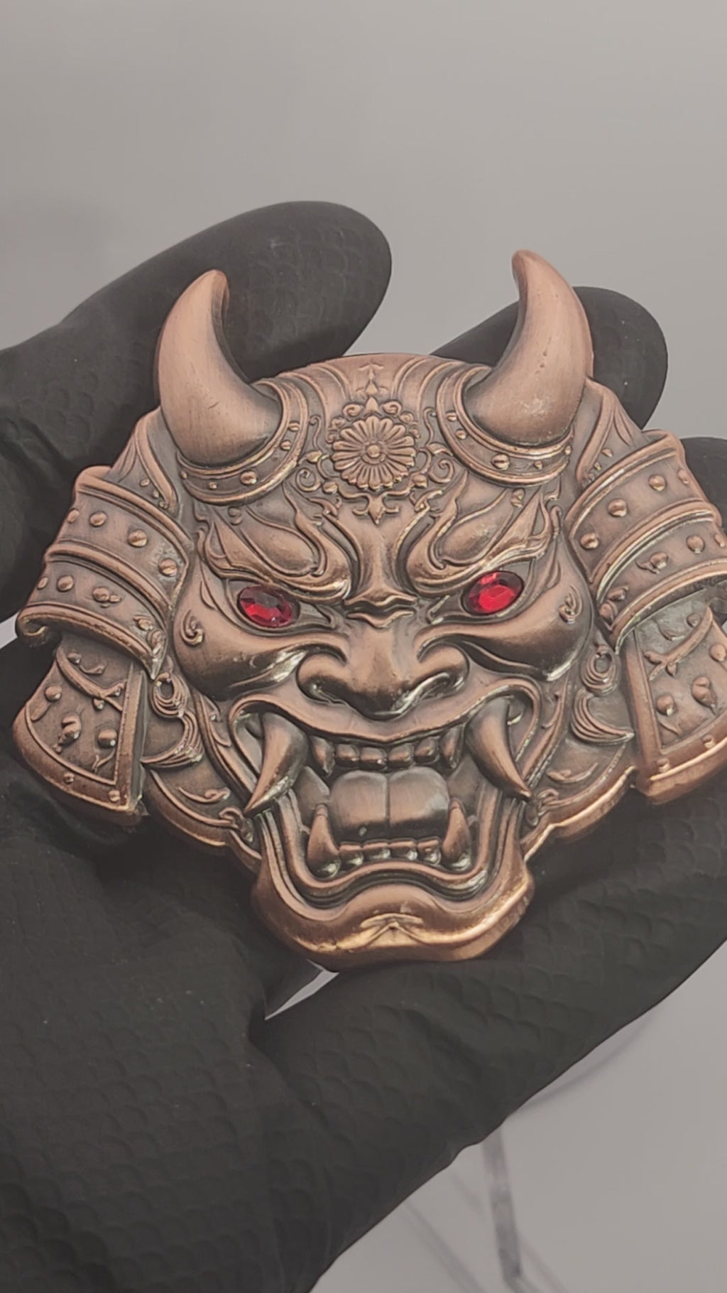 Japanese Oni Demon Mask 5oz Copper