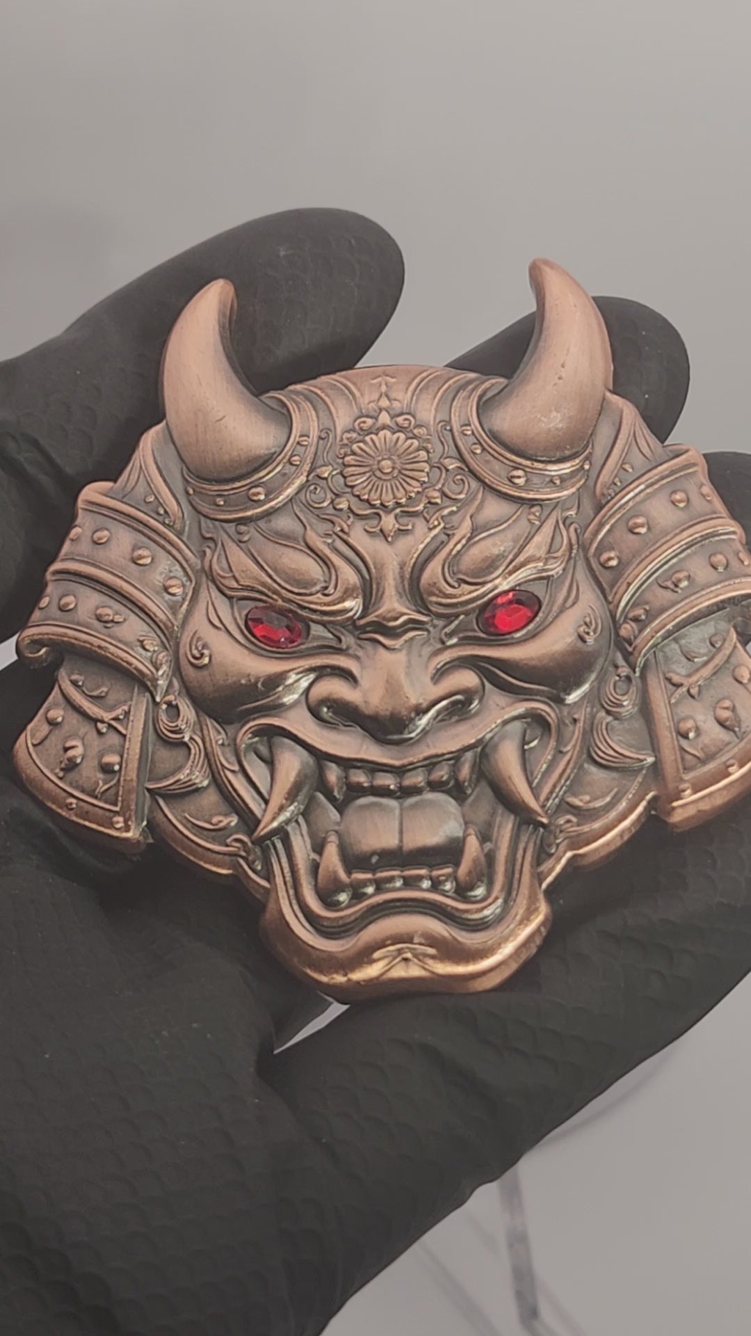Japanese Oni Demon Mask 5oz Copper