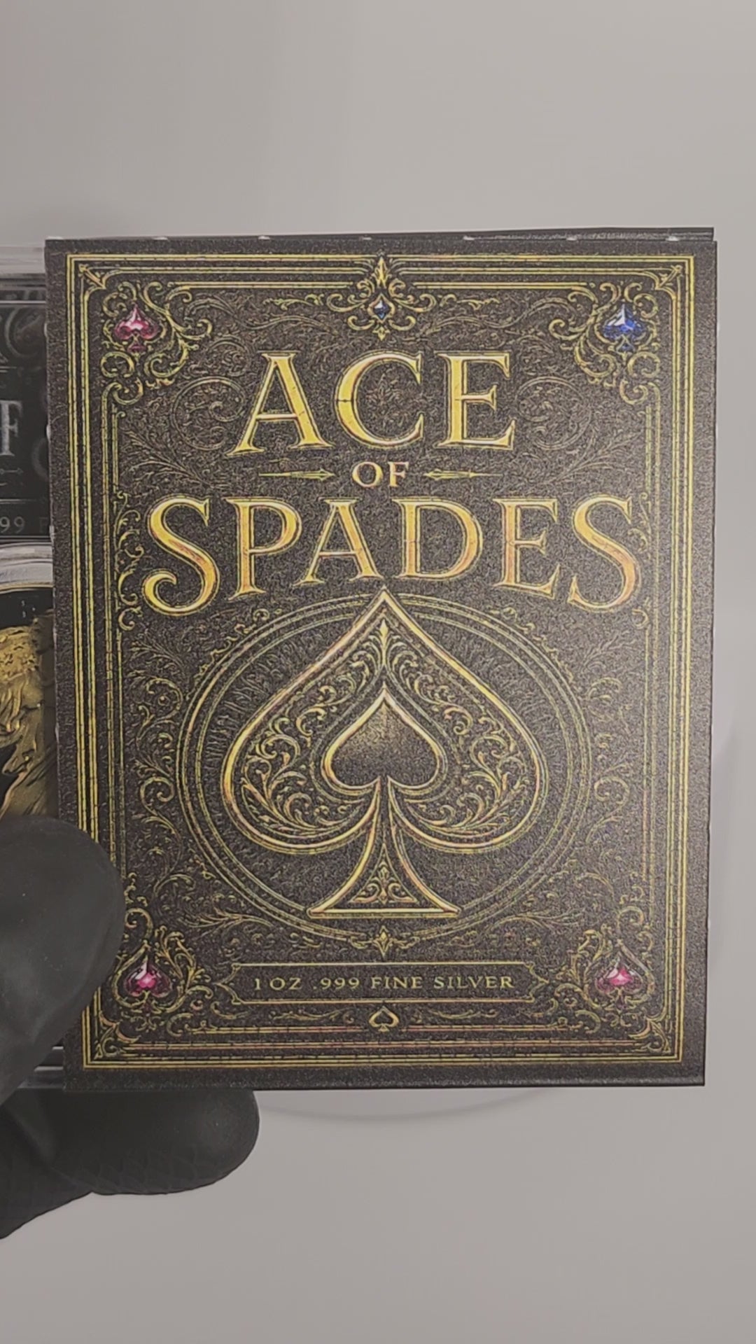 2026 Silver Eagle Ace of Spades Gilded Liberty .999 Silver Coin SN 98 (Mintage 100)