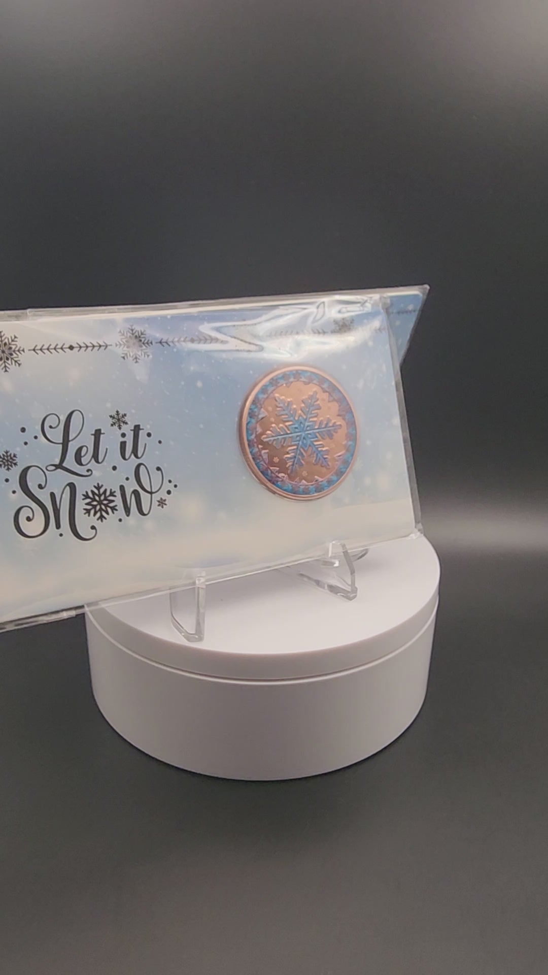 Let It Snow 1oz Copper Round Carded w/ COA