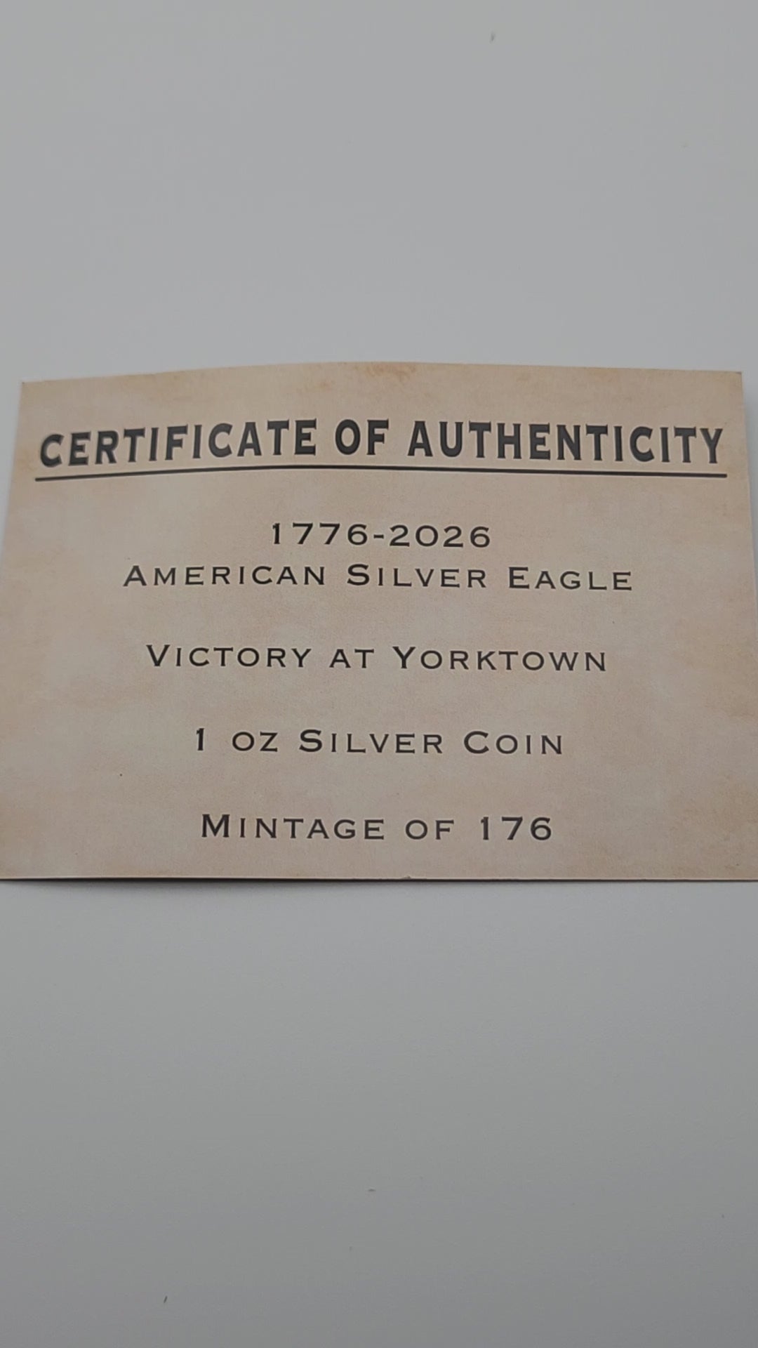 1776-2026 U.S. Silver Eagle - Victory at Yorktown 1 oz Silver Coin