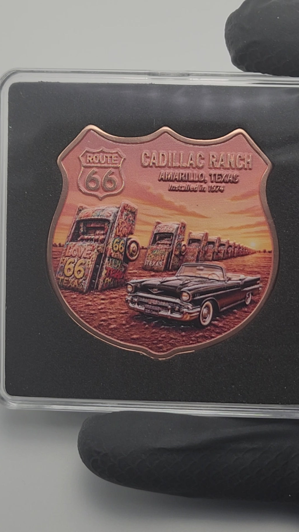 Route 66: Cadillac Ranch | 1 oz Colorized Copper