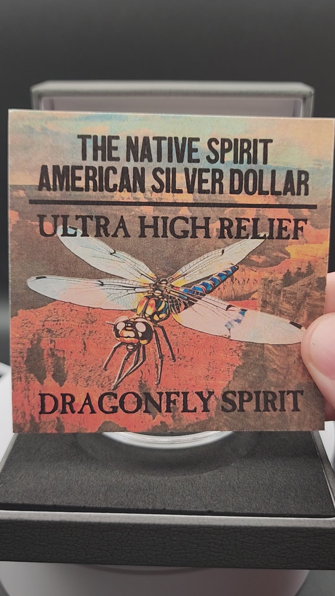 2025-Sioux Nation Native Spirit-Dragonfly 1oz .999 Antiqued Silver High Relief