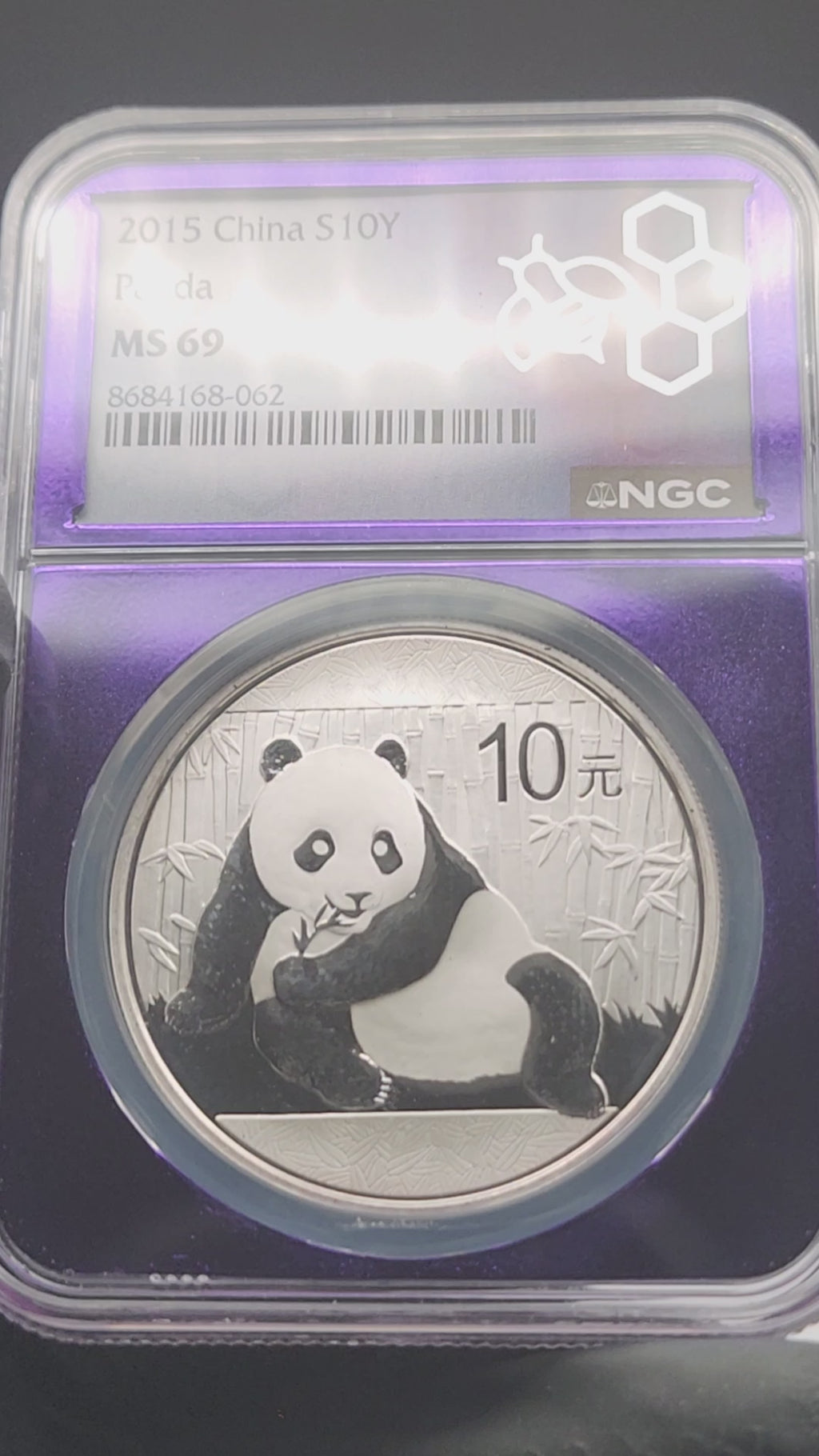 2015 China Silver Panda 1 oz NGC MS69