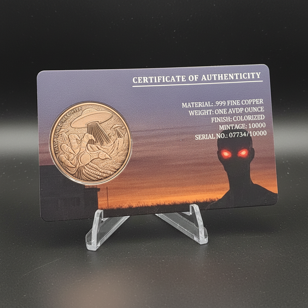"Red-Eyed Invader" 1oz Copper Round in COA Card