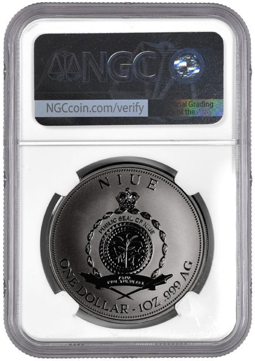 2025 Niue Russian Roulette 1 oz Silver Coin NGC PF 70 Bullet Label