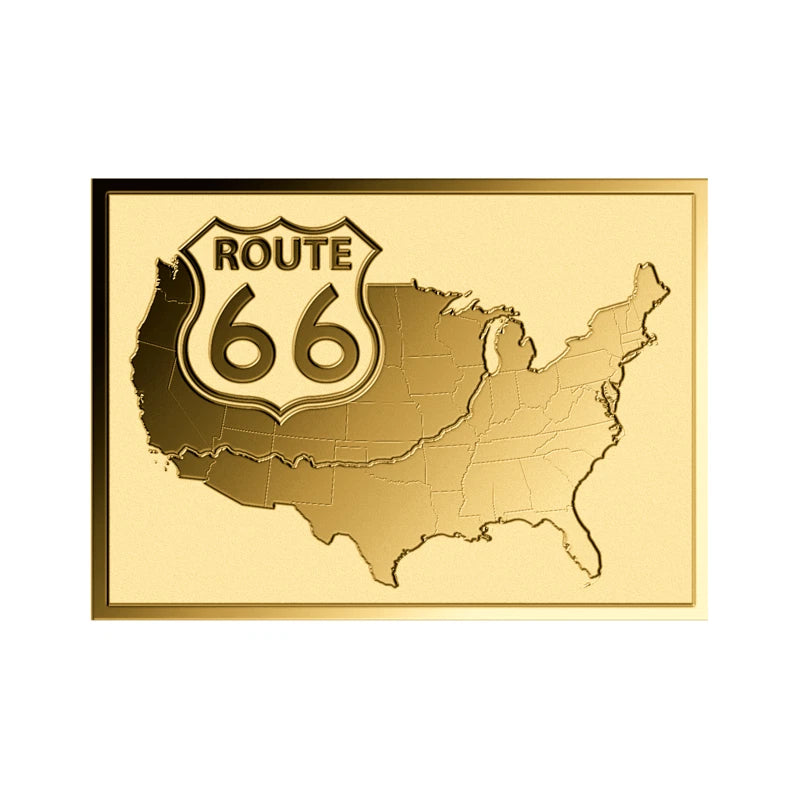 Route 66 1/1000 oz Gold Bar Carded w/ COA
