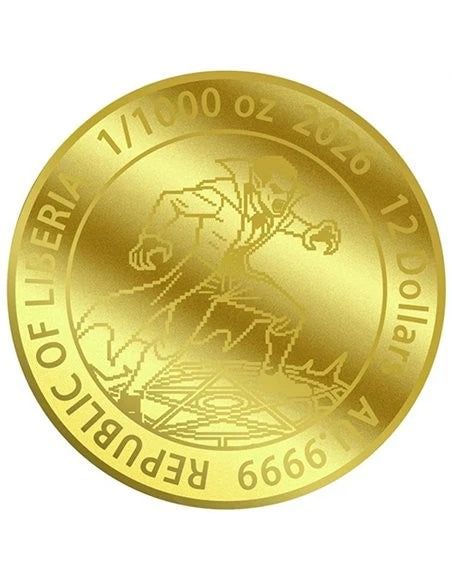 2026 Liberia Pixel Vampire 1/1000 oz .9999 Gold Coin in Card