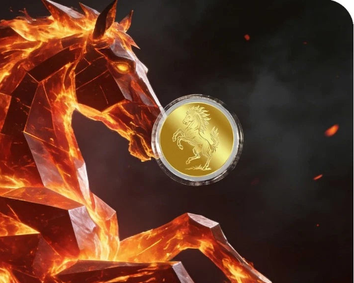 1/1000 oz Gold Year of the Fire Horse 2026 Liberia .9999 Gold Coin in Card